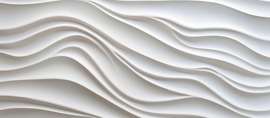 Poster - A detailed view of a white wall featuring an intricate wave pattern design