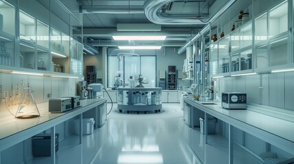 Leinwandbilder - A high tech chemistry lab. Generative AI.