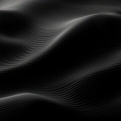Wall Mural - Black gradient wave pattern background with noise texture and soft surface 