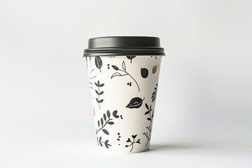 Wall Mural - White coffee cup in a white background