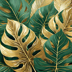  Luxury gold wallpaper. Black and golden background. floral wall art design with dark blue