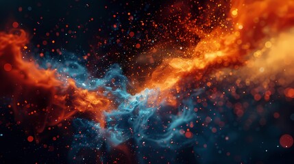 Digital technology black orange wave curve abstract poster web page PPT background