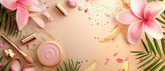 Cosmetics background with realistic style.