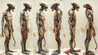 Alien xenomorph anatomy watercolor art work