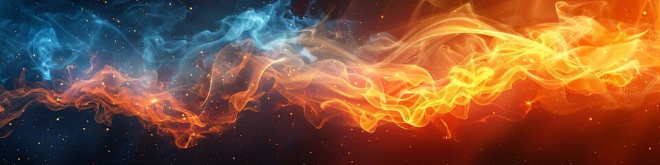Wall Mural - A mystical dance of vibrant flames in abstract motion, imbued with energy