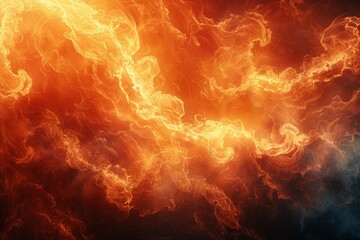 Wall Mural - Abstract flames of orange and red ignite with intense heat, creating a fiery inferno.