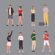 © Boy - Various postures of characters in daily life, from relaxed resting states to active moments of movement