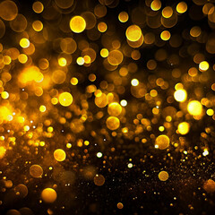 Wall Mural - beautiful.graphics black background with golden bokeh