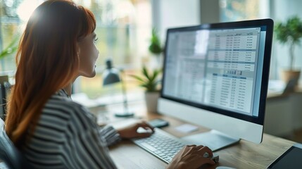 woman working on computer