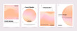 Peach fuzz background collection. Trendy color of the year 2024, cover template. Vector illustration