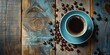 Cozy Morning with Black Coffee on Wooden Table