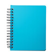 © MDNANNU - A spiral notebook with a vibrant blue cover, slightly open to reveal blank pages, inviting creativity and note-taking, isolated on transparentbackground