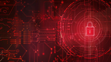 red cyber security background