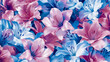 fleurs de lys satinées roses et bleues 