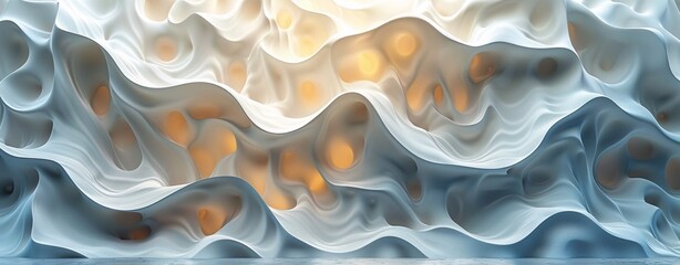 Wall Mural - Futuristic Wave Sculpture A Monthly Event Celebration Generative AI