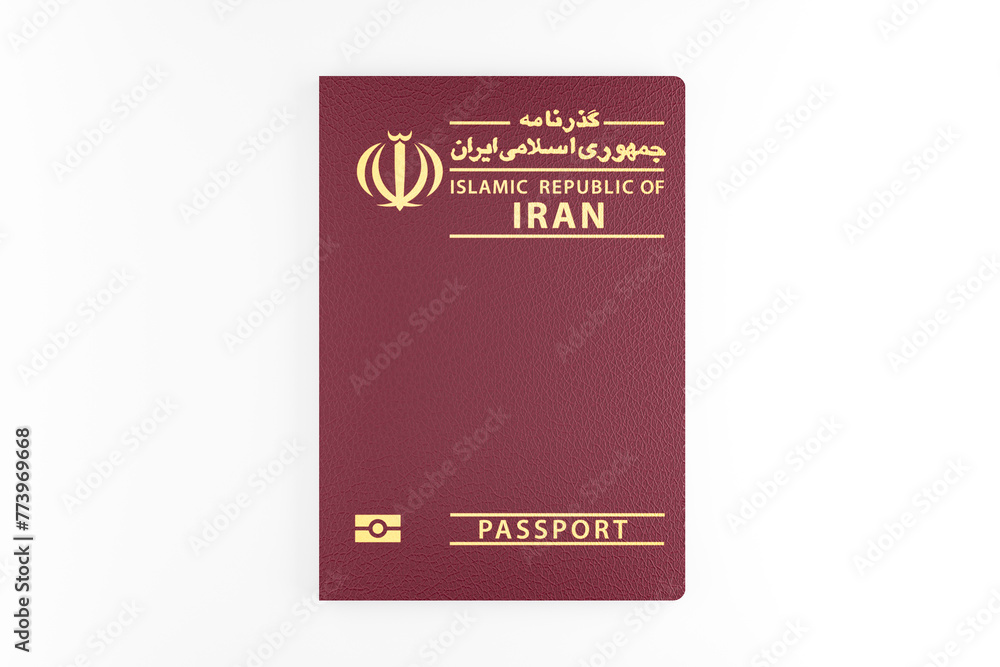 Iranian passport on white background isolated. Iran passport ...