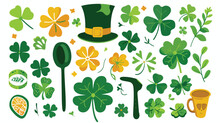 Happy St Patricks Day Flat Vector Isolated On White Background