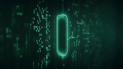 Futuristic Binary Code Lock Glowing in Cybersecurity Landscape of Big Data and Generative