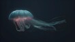 Glowing Abyssal Jellyfish Embodying the Mystery and Serenity of the Underwater Ecosystem Sci Fi Inspired Bioluminescent Creature