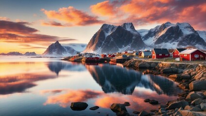 Canvas Print - sunset in the mountains