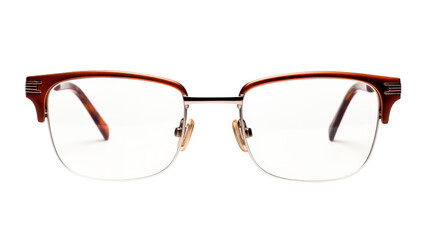 Wall Mural - A pair of stylish glasses resting on a pristine white background