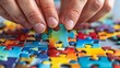 Puzzle: A person solving a jigsaw puzzle