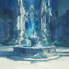  Gorgeous Gothic Fountain Illustration - Elevate Your Design with Timeless Elegance