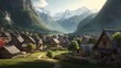 © Rokas - A tranquil village nestled in a valley surrounded by mountains