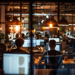 Wall Mural - people busy in an office 