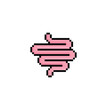 gut icon 8 bit vector. pixel art gut health logo for game 