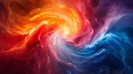 Fototapete - Intense colors swirl together to create an abstract pattern that evokes a sense of ethereal beauty