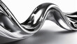 © SolaruS - Abstract fluid metal bent form. Metallic shiny curved wave in motion. Design element steel texture effect.