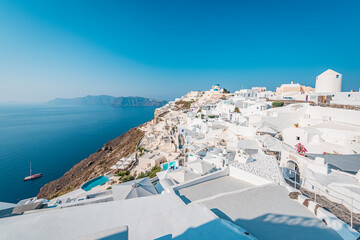 Wall Mural - Oia city in Santorini island, Greece.