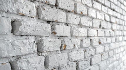 Poster - White brick wall texture for pattern background. Panorama picture.