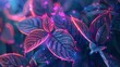 Botanical illustrations lit with neon, highlighting the sacred geometry in nature’s designs. This texture combines the old and new, natural and supernatural touch created with Generative AI Technology
