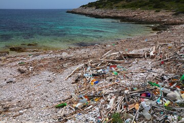 Sticker - Beach plastic waste in Croatia