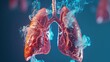 3D illustration of lungs suffering from chronic respiratory disease.