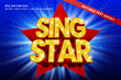 Sing star contest show 3d editable vector text effect