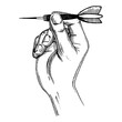© Oleksandr Pokusai - Hand with dart engraving PNG illustration