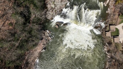 Wall Mural - White water rapids and waterfalls used for water sports rafting and kayaking on Youghiogheny River at Ohiopyle, PA state park