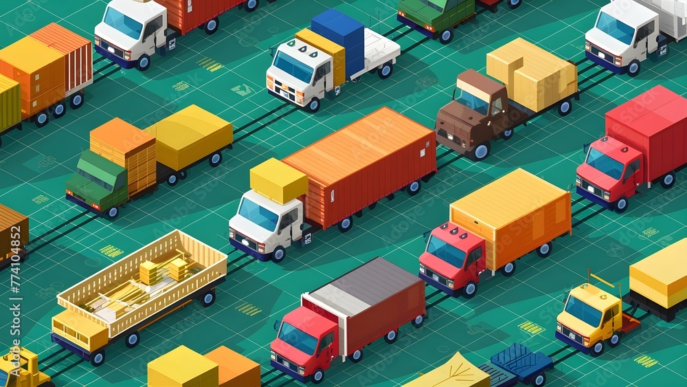 Global logistics network Flat 3d isometric vector illustration Icons ...