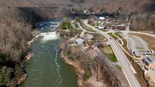 Ohiopyle State Park Beside Youghiogheny River And Ohiopyle State Park With Whitewater Rapids Waterfall Visitor Center And Park With Tourist