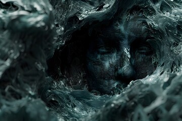 Canvas Print - Mysterious Abyssal Lurker Concealed in the Enigmatic Depths of the Abyss