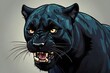 wild ravenous panther illustration