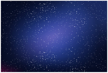 Wall Mural - starry night sky and galaxy glow, nebula in cosmos, outer space background, vector