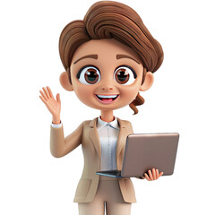 Sticker - business woman with laptop