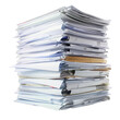stack of documents isolated