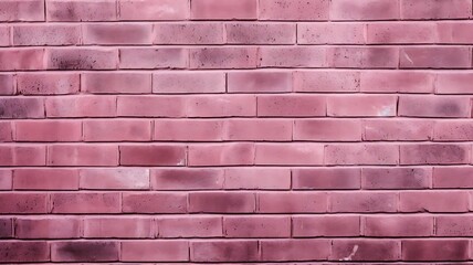 Wall Mural - Urban Mosaic: Panoramic Banner Featuring Pink Brick Wall Texture