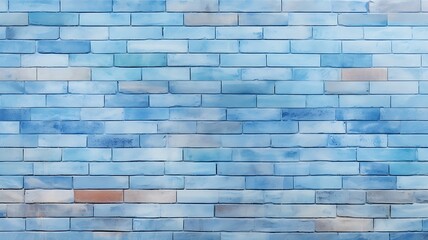 Wall Mural - Textured Tapestry: Wide Sky Blue Brick Wall Background Banner