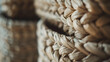 Woven Texture Close-Up Detail with Artistic Bokeh Effect, Handcraft Natural Material Background